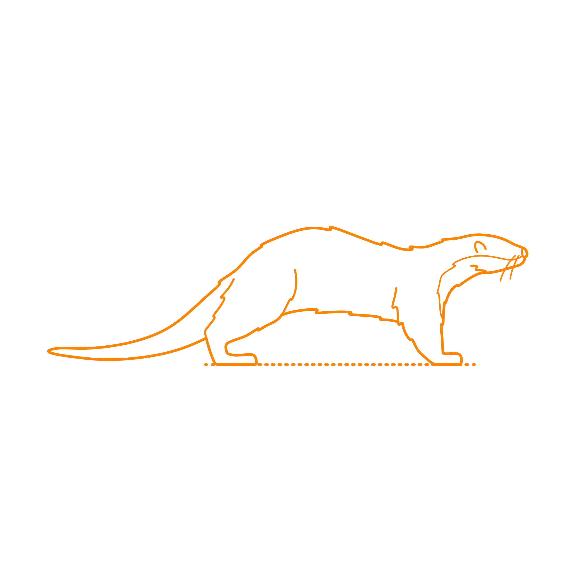 Animals Mustelids North American River Otter Outline Svg Vector Free Vectors